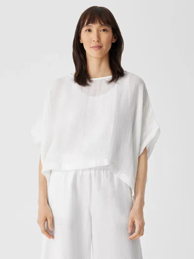 Eileen Fisher Linen Gauze Poncho In White