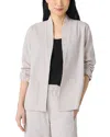 Eileen Fisher Organic Cotton Pucker High Collar Jacket In Gray