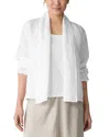Eileen Fisher Shawl Collar Open Front Organic Linen Jacket