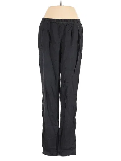 Pre-owned Eileen Fisher Linen Pants In Black