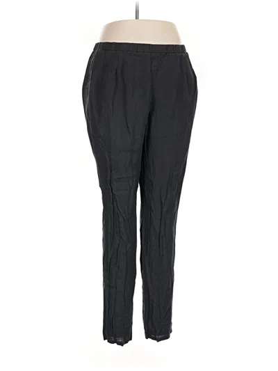Pre-owned Eileen Fisher Linen Pants In Black