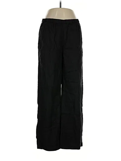 Pre-owned Eileen Fisher Linen Pants In Black