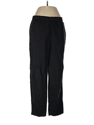 Pre-owned Eileen Fisher Linen Pants In Black