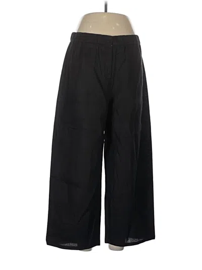Pre-owned Eileen Fisher Linen Pants In Black
