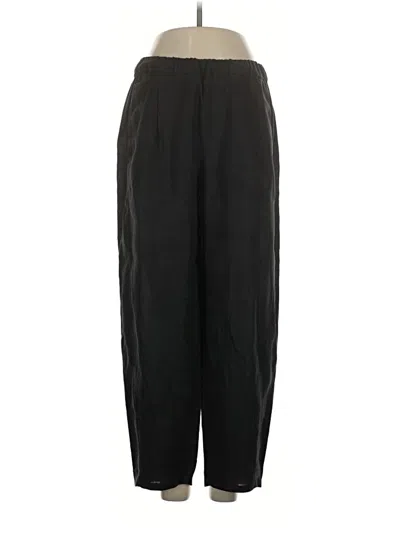 Pre-owned Eileen Fisher Linen Pants In Black