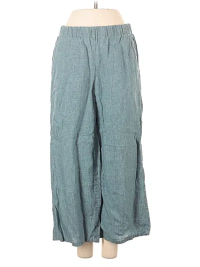 Pre-owned Eileen Fisher Linen Pants In Blue