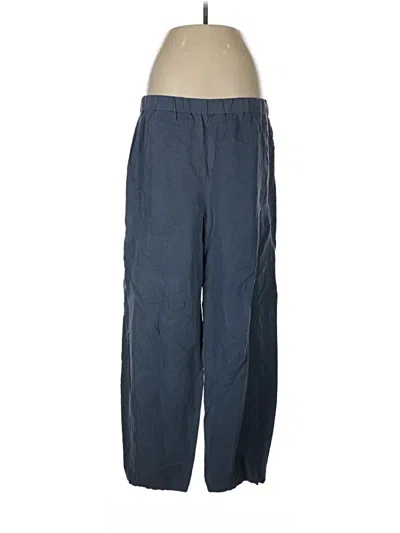 Pre-owned Eileen Fisher Linen Pants In Blue