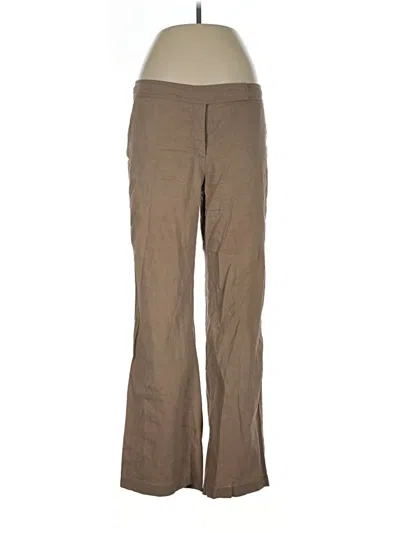 Pre-owned Eileen Fisher Linen Pants In Brown