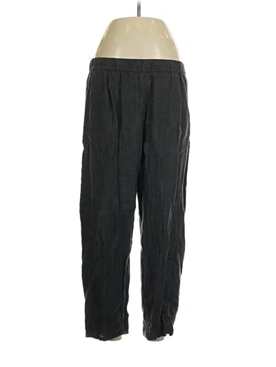 Pre-owned Eileen Fisher Linen Pants In Gray