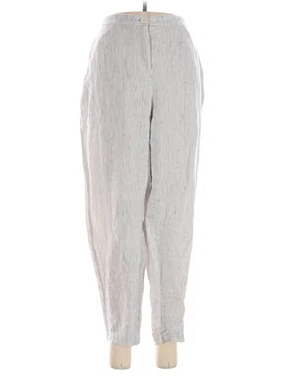 Pre-owned Eileen Fisher Linen Pants In Gray