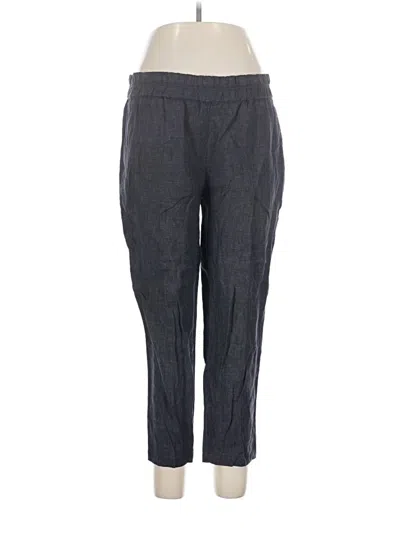Pre-owned Eileen Fisher Linen Pants In Gray