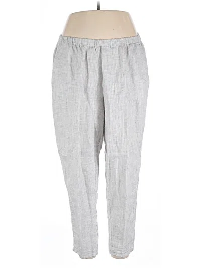Pre-owned Eileen Fisher Linen Pants In Gray