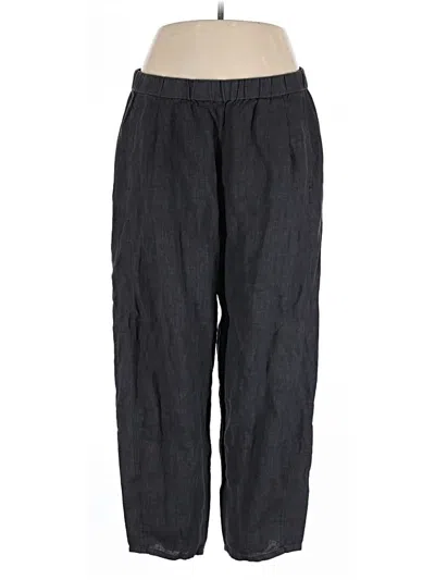 Pre-owned Eileen Fisher Linen Pants In Gray