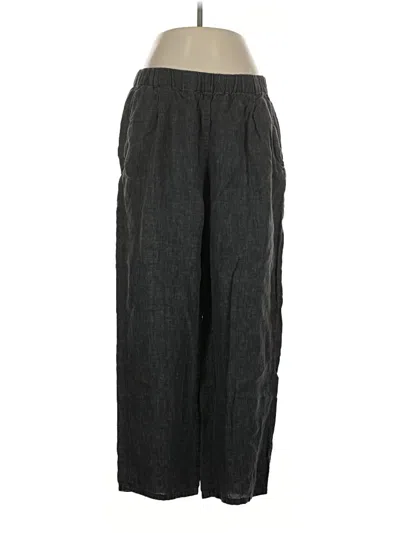 Pre-owned Eileen Fisher Linen Pants In Gray