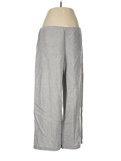 Pre-owned Eileen Fisher Linen Pants In Gray