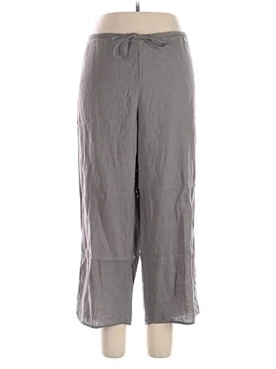 Pre-owned Eileen Fisher Linen Pants In Gray