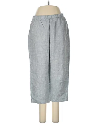 Pre-owned Eileen Fisher Linen Pants In Gray