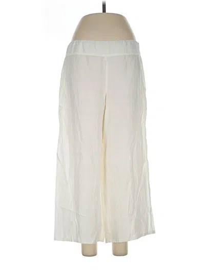 Pre-owned Eileen Fisher Linen Pants In Ivory