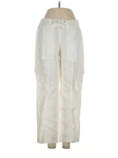 Pre-owned Eileen Fisher Linen Pants In Ivory