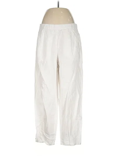 Pre-owned Eileen Fisher Linen Pants In Ivory