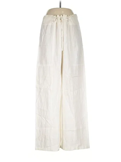 Pre-owned Eileen Fisher Linen Pants In Ivory