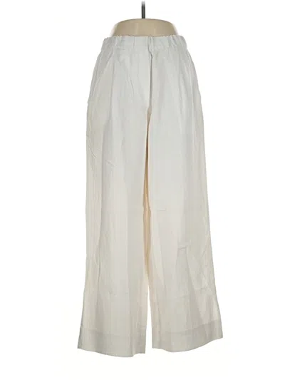 Pre-owned Eileen Fisher Linen Pants In Ivory