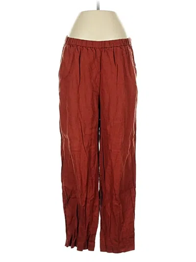 Pre-owned Eileen Fisher Linen Pants In Red