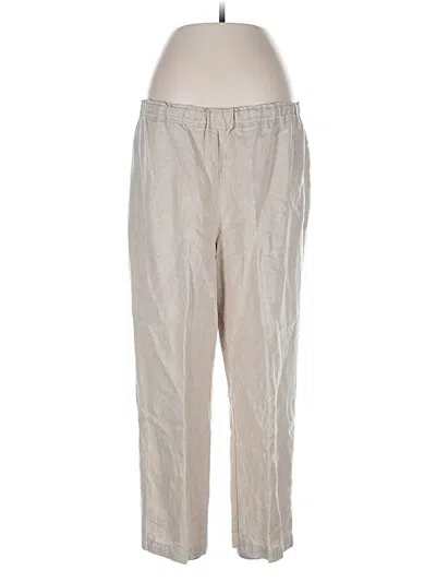 Pre-owned Eileen Fisher Linen Pants In Silver