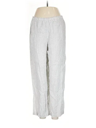 Pre-owned Eileen Fisher Linen Pants In Silver