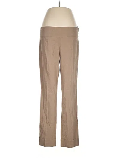 Pre-owned Eileen Fisher Linen Pants In Tan