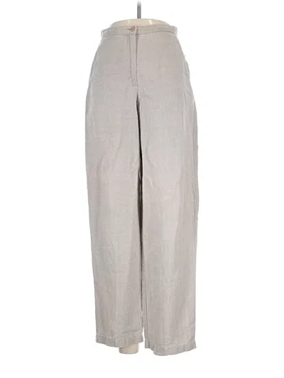 Pre-owned Eileen Fisher Linen Pants In Tan