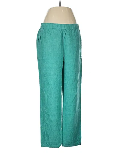 Pre-owned Eileen Fisher Linen Pants In Teal