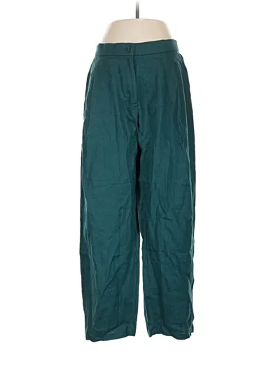 Pre-owned Eileen Fisher Linen Pants In Teal