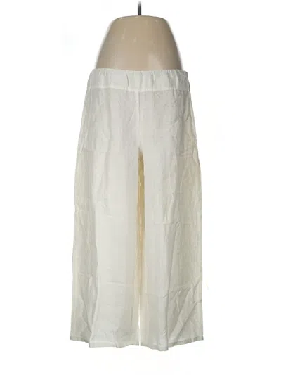 Pre-owned Eileen Fisher Linen Pants In White