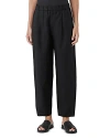 Eileen Fisher Pleated Organic Linen Lantern Pants In Black