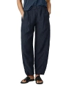 Eileen Fisher Linen Pleated Ankle Lantern Pants In Ocean