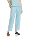 Eileen Fisher Petite Straight-leg Organic Linen Pants In Seafoam