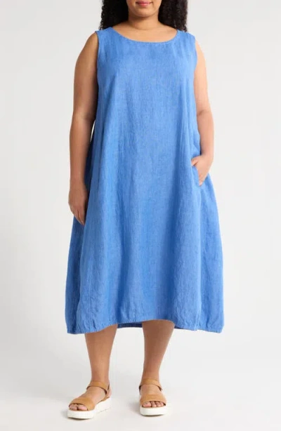 Eileen Fisher Linen Shift Dress In Ultramarine
