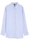 Eileen Fisher Stripe Organic Cotton Button-up Shirt In Blue