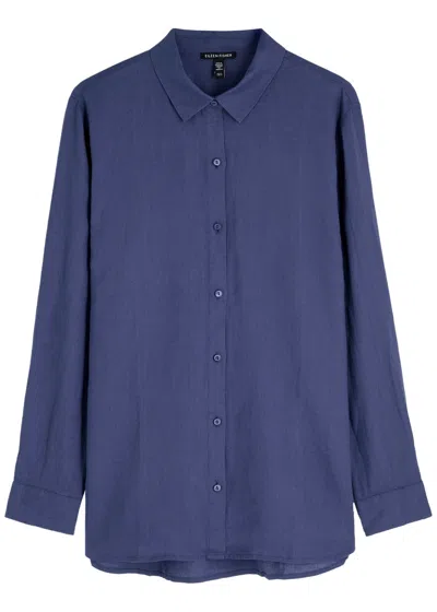 Eileen Fisher Linen Shirt In Blue