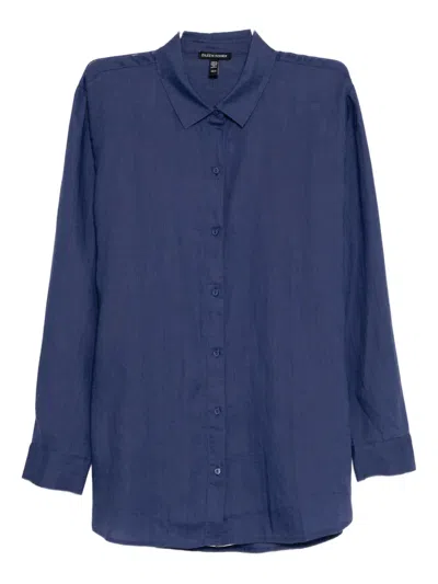 Eileen Fisher Linen Shirt In Blue