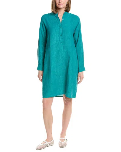 Eileen Fisher Linen Shirt Dress In Green