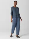 Eileen Fisher Linen Silk Twill Lantern Pant In Blue