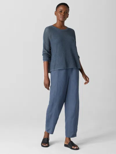 Eileen Fisher Linen Silk Twill Lantern Pant In Blue