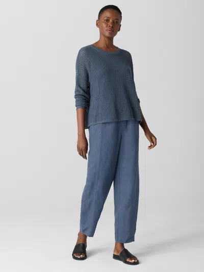 Eileen Fisher Linen Silk Twill Lantern Pant In Blue