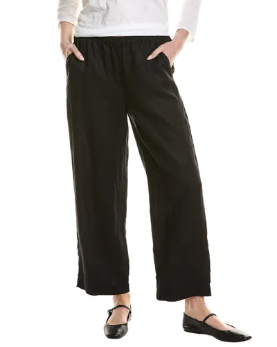 Eileen Fisher Linen Straight Ankle Pant In Black