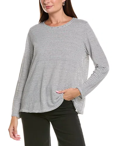 Eileen Fisher Linen Striped Shirt In White