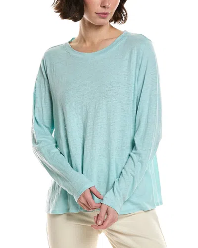 Eileen Fisher Linen T-shirt In Blue