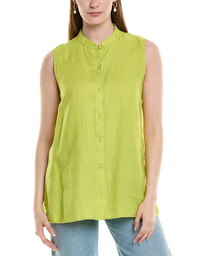 Eileen Fisher Linen Top In Green