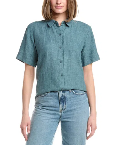Eileen Fisher Linen Tunic In Blue